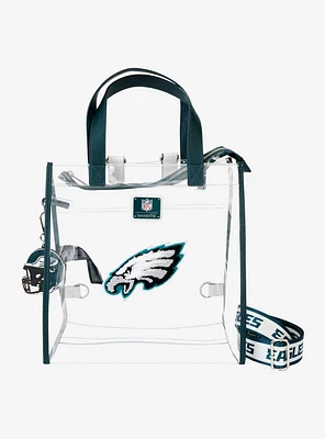 Loungefly NFL Philadelphia Eagles Clear Convertible Backpack & Tote Stadium Bag