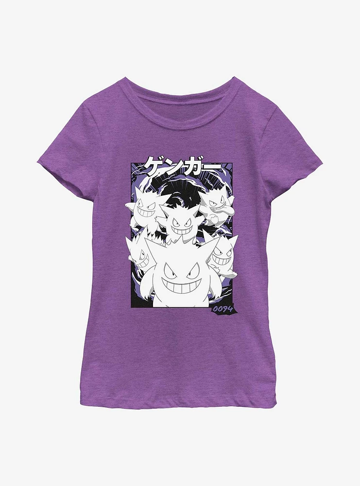 Pokemon Gengar Poster  Youth Girls T-Shirt