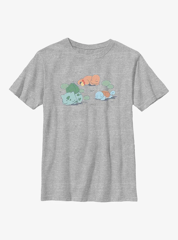 Pokemon Bulbasaur Charmander Squirtle Sketch Style Youth T-Shirt