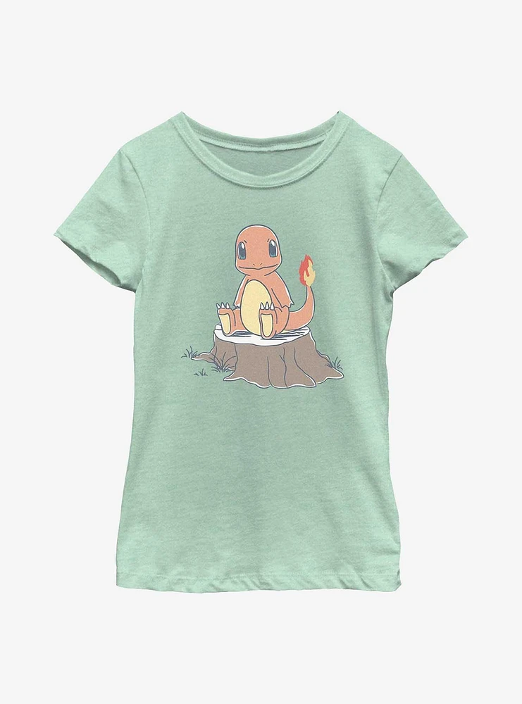 Pokemon Charmander Sketch Style Youth Girls T-Shirt