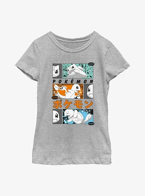 Pokemon Starters Posters Style Youth Girls T-Shirt