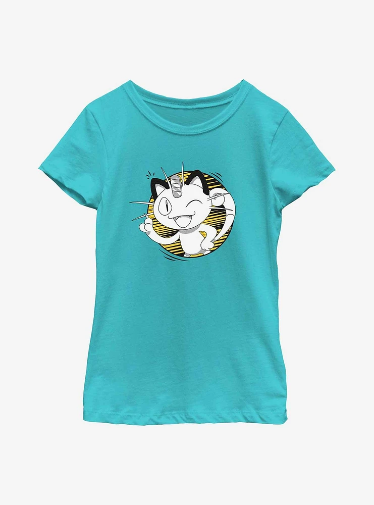 Pokemon Meowth Wink Youth Girls T-Shirt