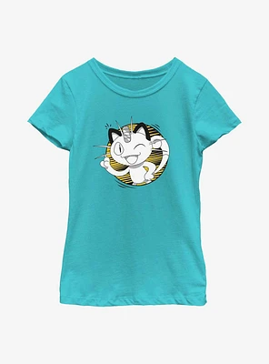 Pokemon Meowth Wink Youth Girls T-Shirt