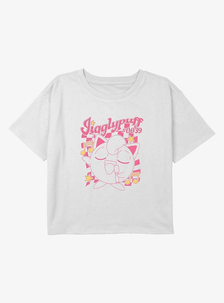 Pokemon Jigglypuff Sings Youth Girls Boxy Crop T-Shirt