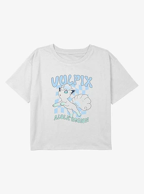 Pokemon Alola Region Vulpix Youth Girls Boxy Crop T-Shirt