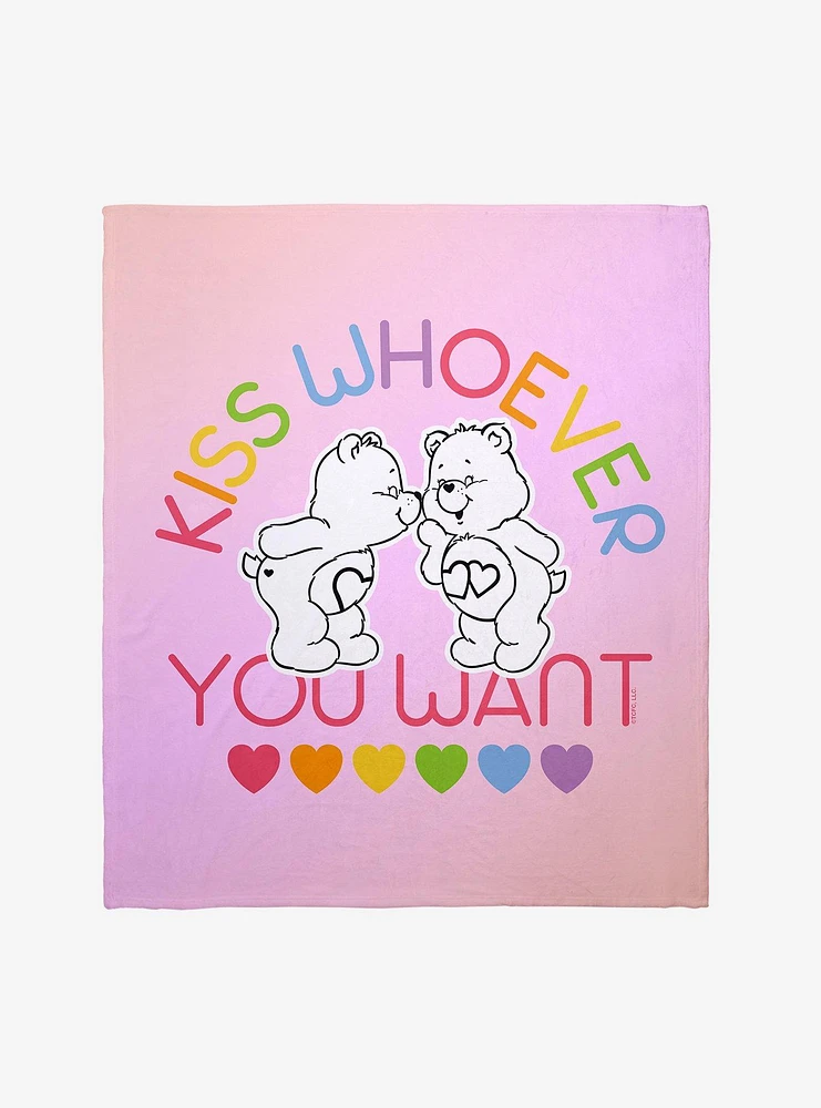 Care Bears Kiss Whoever You Want Throw Blanket