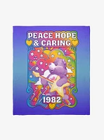 Care Bears Peace Hope & Caring 1982 Share Bear Throw Blanket