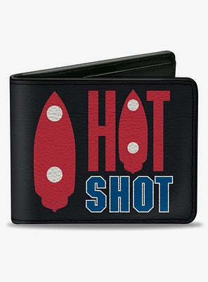 Battleship Hot Shot Ships Black Red Blue White Bifold Wallet