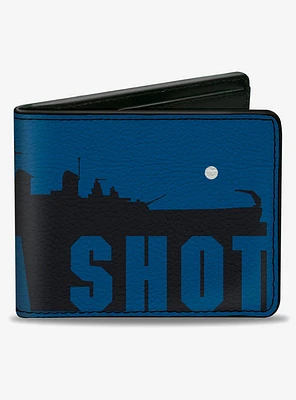 Battleship Silhouette Take A Shot Blues White Bifold Wallet