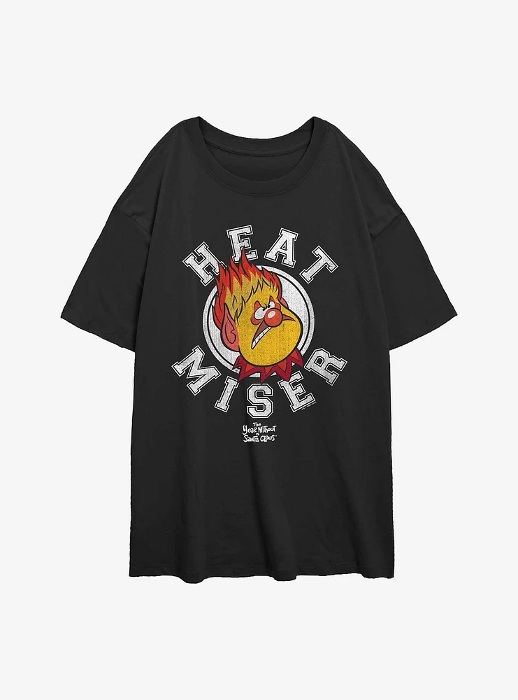 A Year Without Santa Heat Miser College Girls Oversized T-Shirt