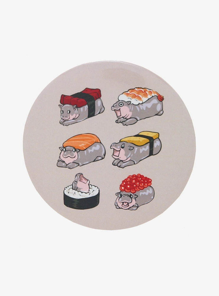 Hippo Sushi 3 Inch Button