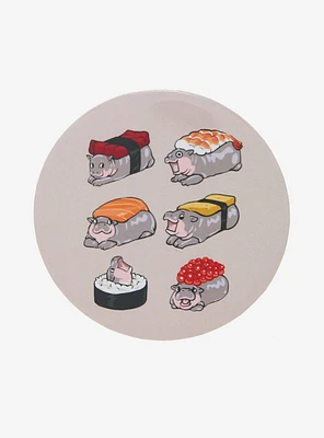 Hippo Sushi 3 Inch Button