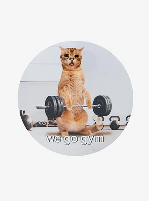 We Go Gym Cat 3 Inch Button