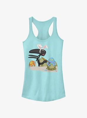 Alien Painting Easter Eggs Girls Tank