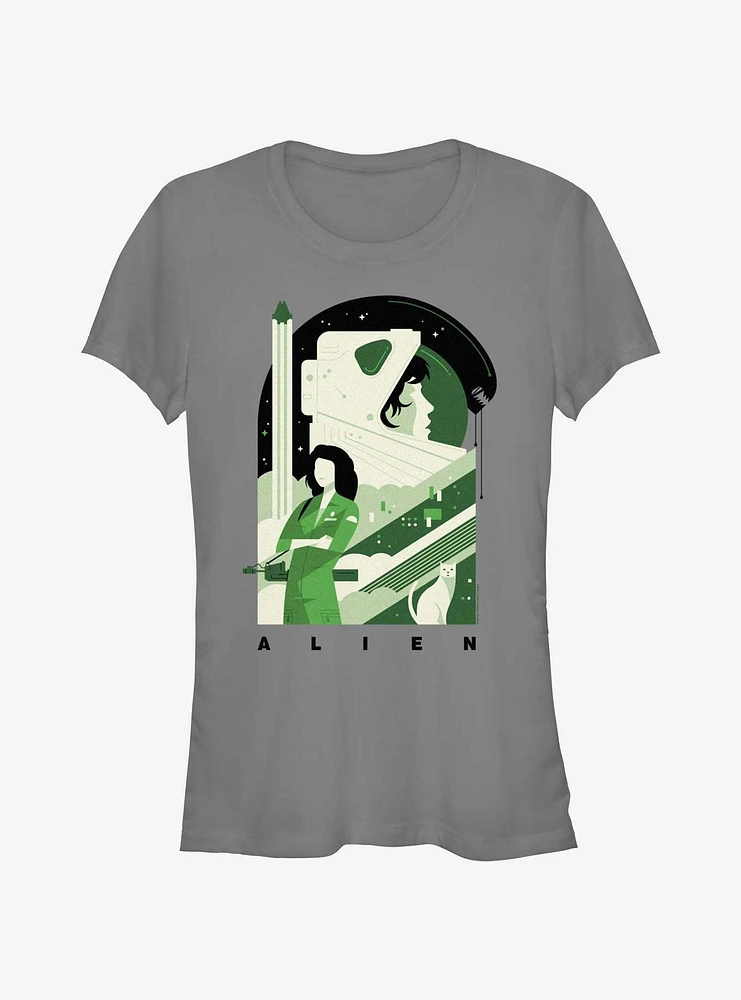 Alien Simple Art Girls T-Shirt