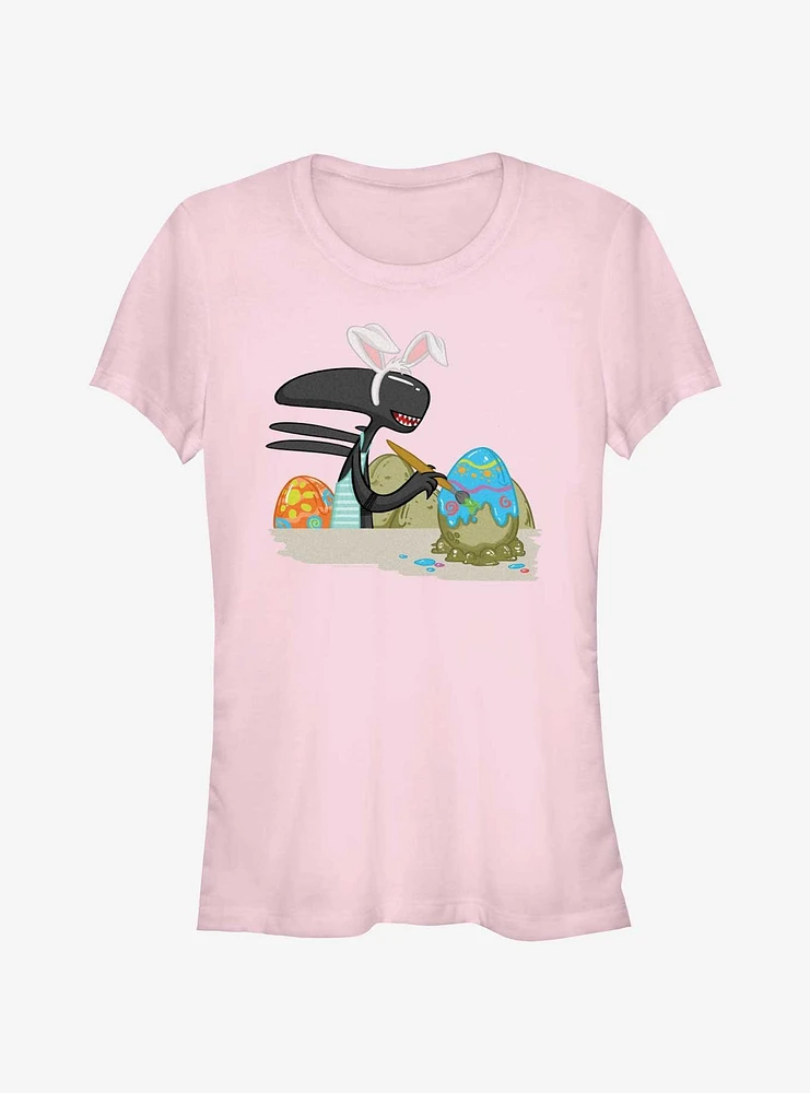 Alien Painting Easter Eggs Girls T-Shirt