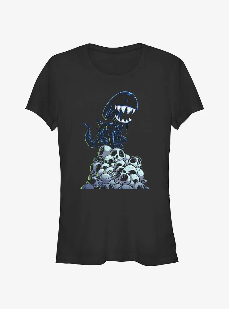 Alien Xenomorph Skull Mountain Girls T-Shirt