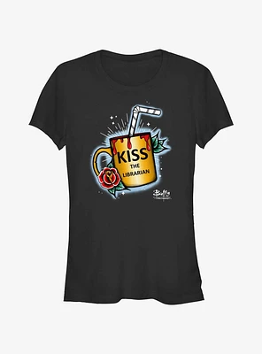 Buffy The Vampire Slayer Kiss Librarian Girls T-Shirt