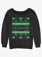 The X-Files Ugly Christmas Girls Slouchy Sweatshirt