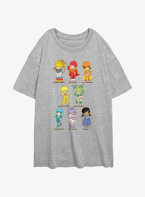 Rainbowbrite Rainbow Textbook Friends Womens Oversized T-Shirt