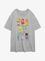 Rainbowbrite Rainbow Textbook Friends Womens Oversized T-Shirt