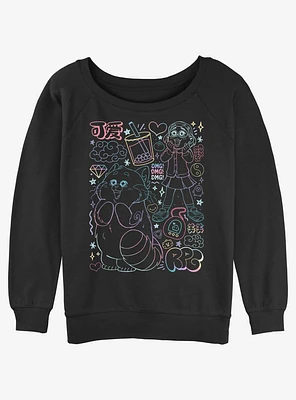 Turning Red Super Doodle Womens Slouchy Sweatshirt