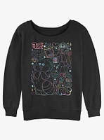 Turning Red Super Doodle Womens Slouchy Sweatshirt