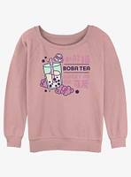 Turning Red Boba Tea Womens Slouchy Sweatshirt