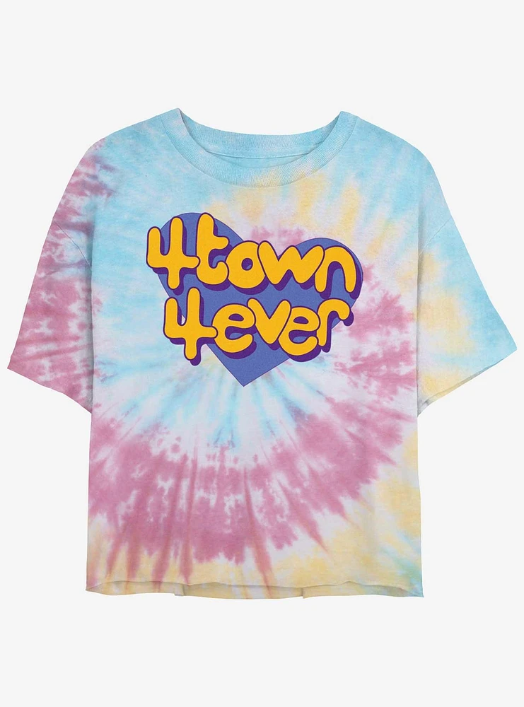 Turning Red 4 Town Heart Tie Dye Crop Womens T-Shirt