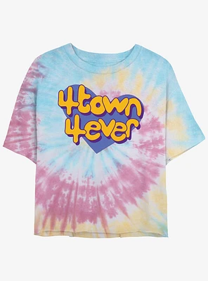 Turning Red 4 Town Heart Tie Dye Crop Womens T-Shirt