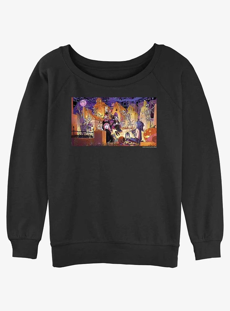 Devils Candy Halloween Wallpaper Womens Slouchy Sweatshirt