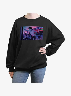 Devils Candy Laundry Day Wallpaper Womens Oversized Sweatshirt