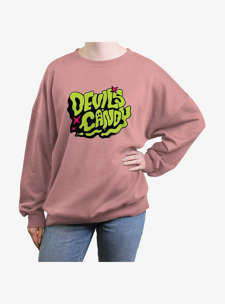 Devils Candy Logo Womens Oversized Sweatshirt