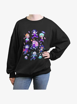 Devils Candy Chibi Jumble Womens Oversized Sweatshirt