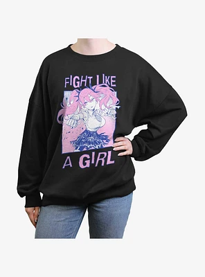 Devils Candy Fight Like A Girl Womens Oversized Sweatshirt