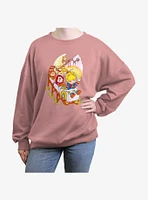 Rainbowbrite Rainbow Coaster Womens Oversized Sweatshirt