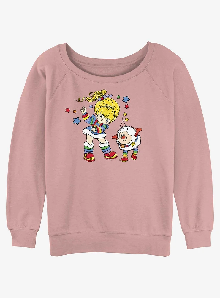 Rainbowbrite Rainbow and Twink Womens Slouchy Sweatshirt