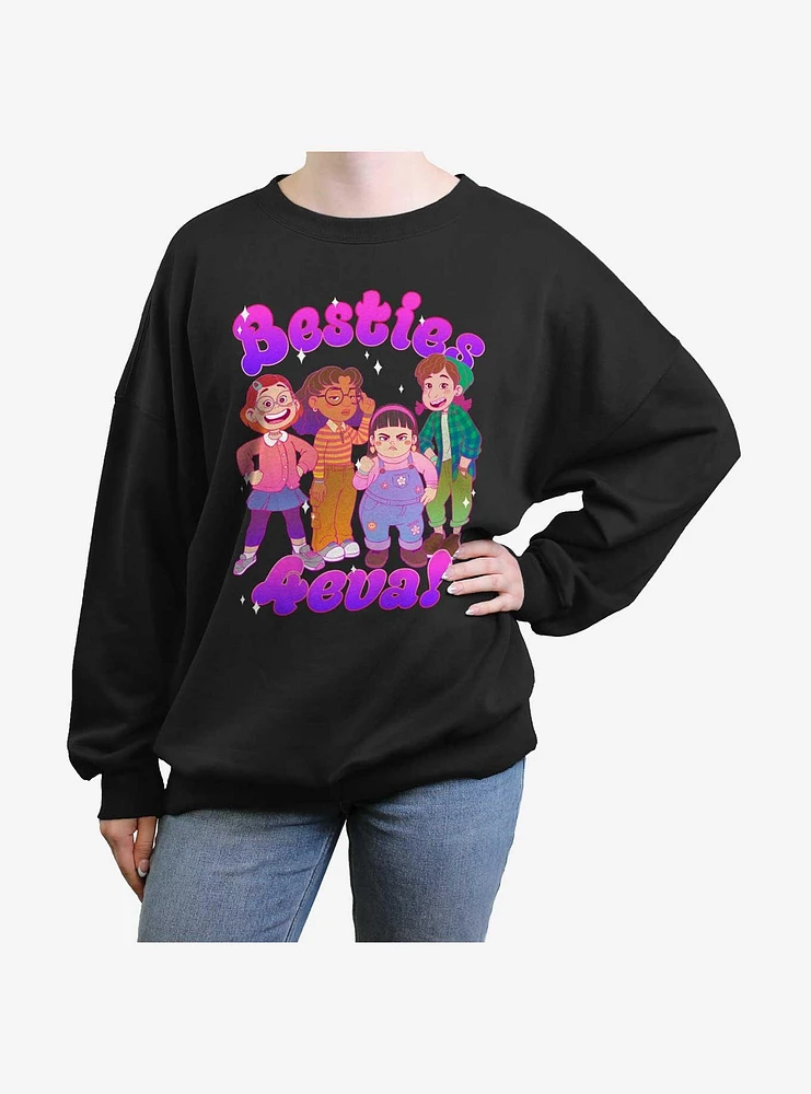 Turning Red Besties 4 Eva Womens Oversized Sweatshirt