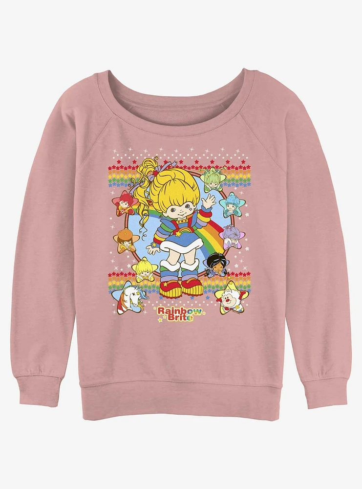 Rainbowbrite Rainbow Brite And Friends Stars Womens Slouchy Sweatshirt