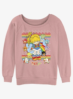 Rainbowbrite Rainbow Brite And Friends Stars Womens Slouchy Sweatshirt