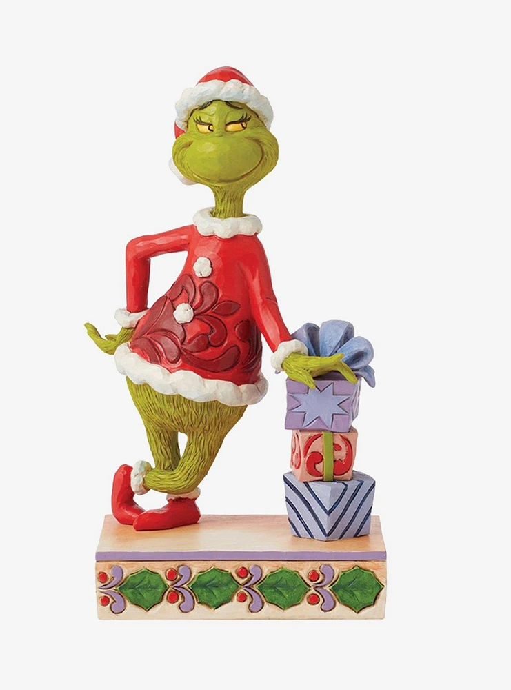 The Grinch Leaning on Gifts Jim Shore Figure