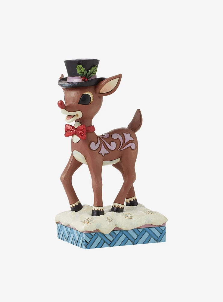 Rudolph The Red-Nosed Reindeer Top Hat Jim Shore Figure