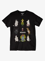 Moomin Character Grid Boyfriend Fit Girls T-Shirt