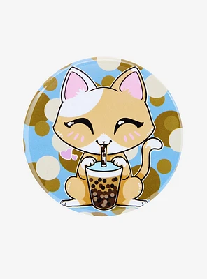 Boba Cat 3 Inch Button