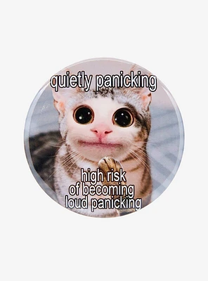 Quietly Panicking Cat 3 Inch Button