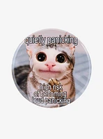 Quietly Panicking Cat 3 Inch Button