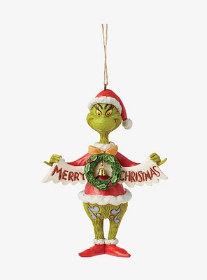 The Grinch Holding Merry Jim Shore Ornament