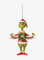 The Grinch Holding Merry Jim Shore Ornament