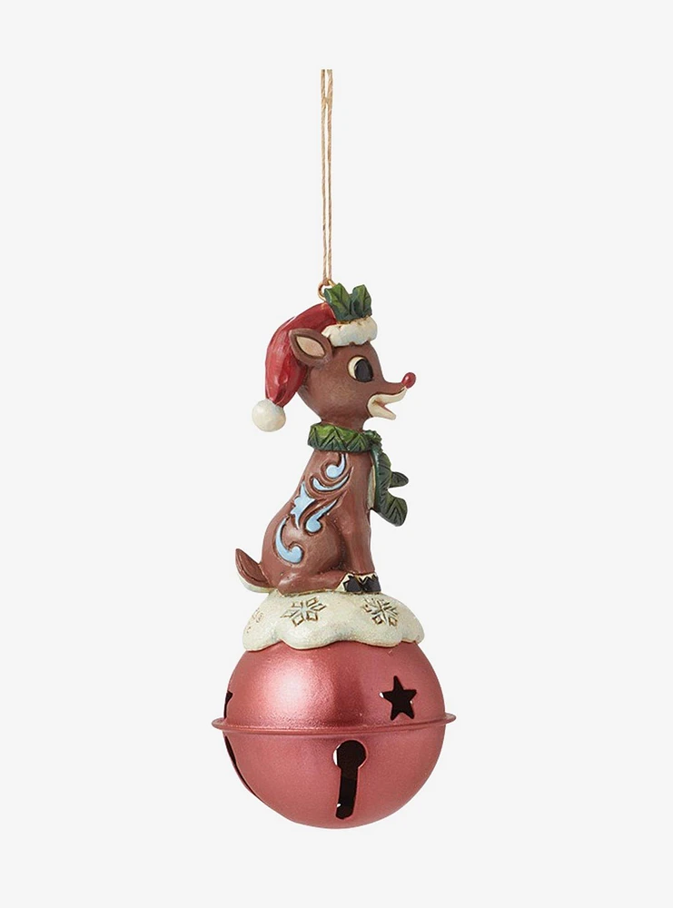 Rudolph The Red-Nosed Reindeer on Bell Jim Shore Ornament