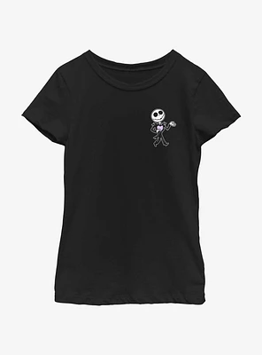 Disney The Nightmare Before Christmas Skellington Bobble Pocket Youth Girls T-Shirt